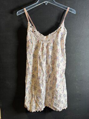 Papinelle Silk Cotton Slip Small Pink Floral Nightie Lingerie Sleepwear Lounge